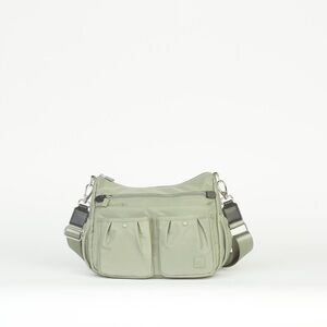 THE RUCHED MEDIUM CARGO POCKET CROSSBODY - ARMY SAGE